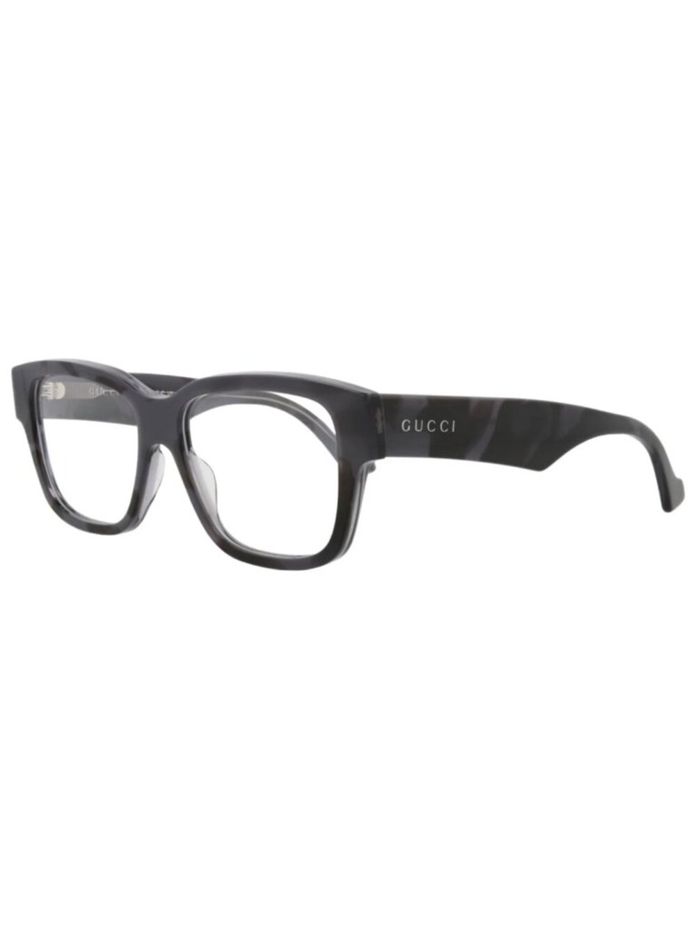 New Gucci Women's Eyeglasses Square Rectangle Recycled Acetate Frame Mens Grey